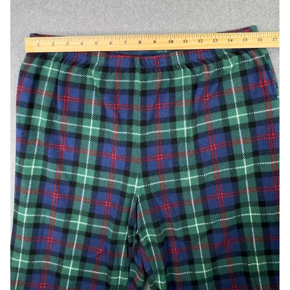 Ralph Lauren Black Label Fleece Tartan Plaid Pajama Set‎ Women's Petite L Crest